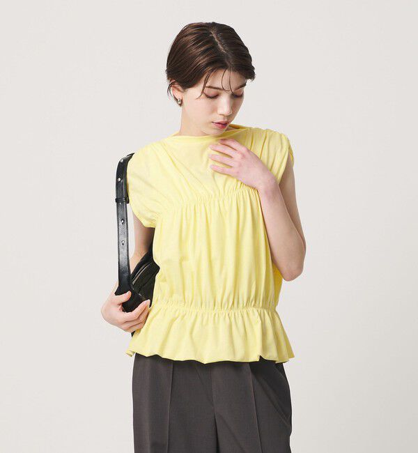 BEAUTY&YOUTH UNITED ARROWS「【WEB限定 Wardrobe DAILY MINIMAL】シャーリング ノースリーブトップス」|Tシャツ・カットソー|YELLOW