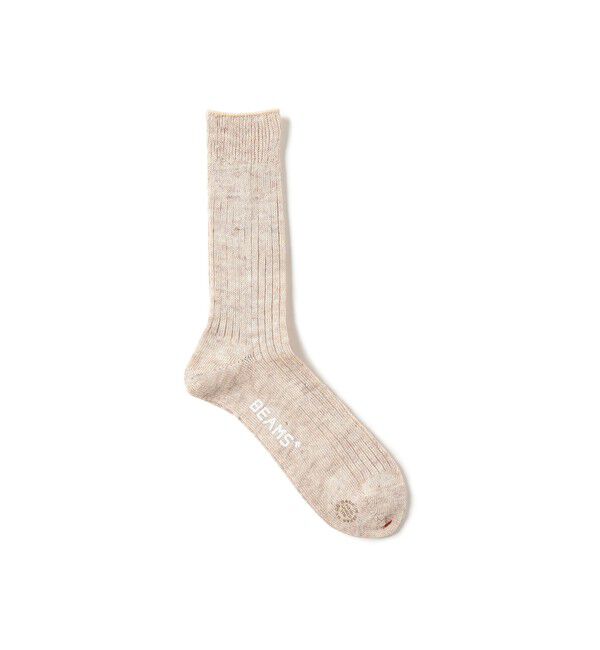 BEAMS PLUS「BEAMS PLUS｜New Linen Socks｜メンズ 靴下 ソックス｜リネン 混紡｜涼感 シャリ感｜リブ編み｜」|ソックス|BEIGE