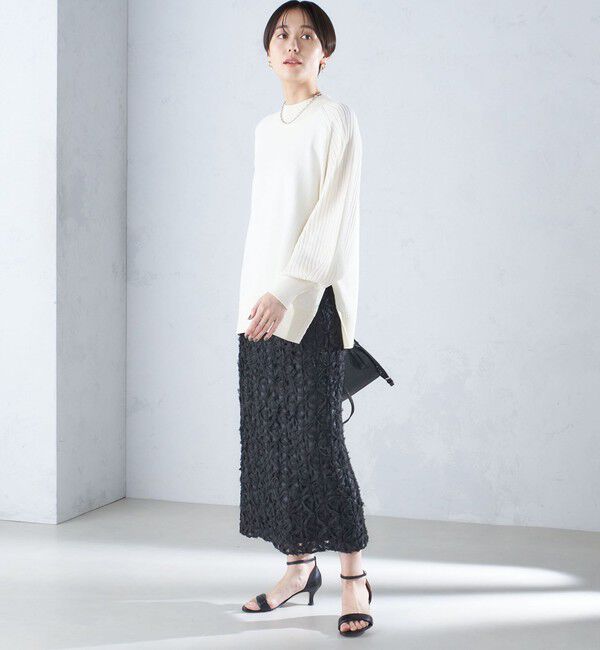 SHIPS for women「〈手洗い可能〉マーセライズ コットン 編地 切替 プルオーバー 24SS ◇」|ニット・セーター|