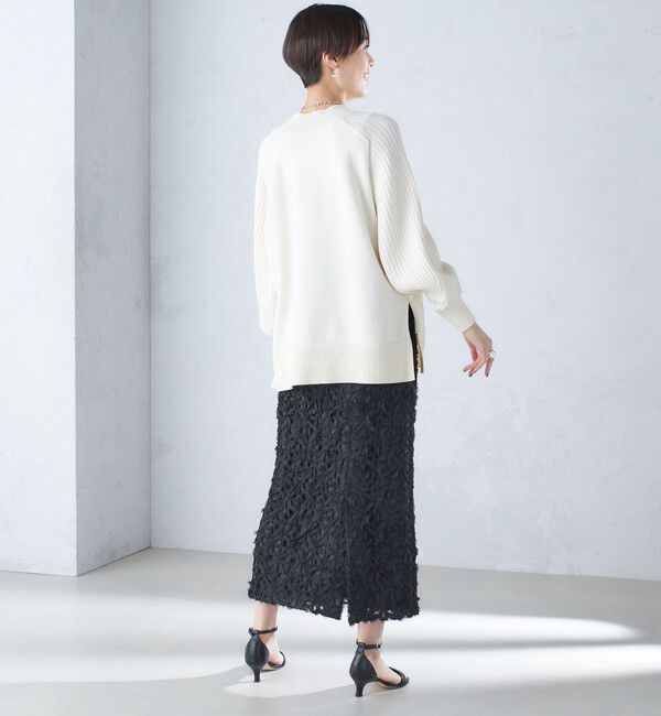 SHIPS for women「〈手洗い可能〉マーセライズ コットン 編地 切替 プルオーバー 24SS ◇」|ニット・セーター|