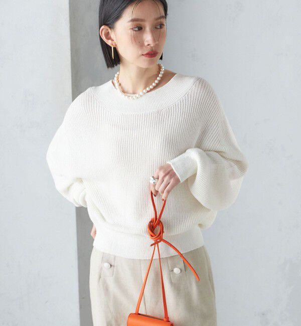 SHIPS for women「〈手洗い可能〉ペーパー コットン プルオーバー 24SS ◇」|ニット・セーター|オフホワイト