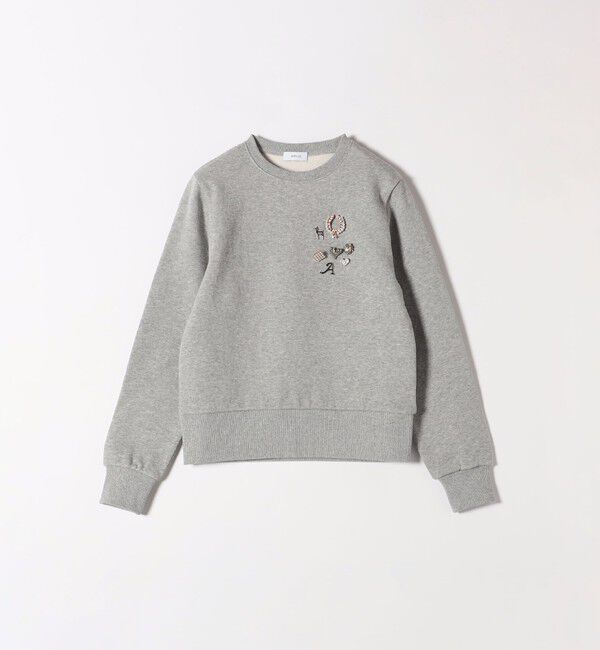 SHIPS any「【WEB限定】SHIPS any:〈手洗い可能〉裏起毛 ビジュー クルーネック コンパクト プルオーバー」|スウェット・ジャージ|