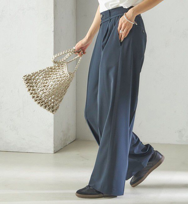 SHIPS for women「〈手洗い可能〉セミ ワイド イージー スラックス」|スラックス|