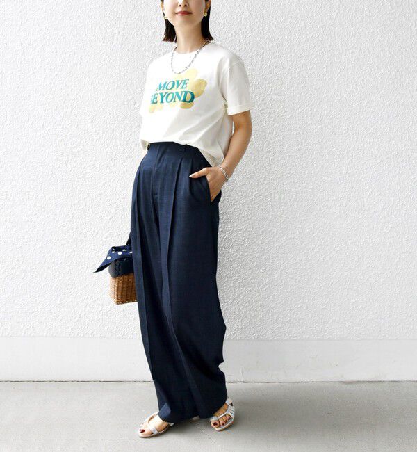 SHIPS for women「【WEB限定】モチーフ 刺繍 プリント TEE」|Tシャツ・カットソー|