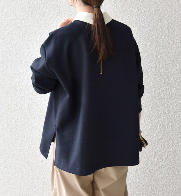 SHIPS any「SHIPS any:〈洗濯機可能〉ダンボール バイカラー プルオーバー」|Tシャツ・カットソー|