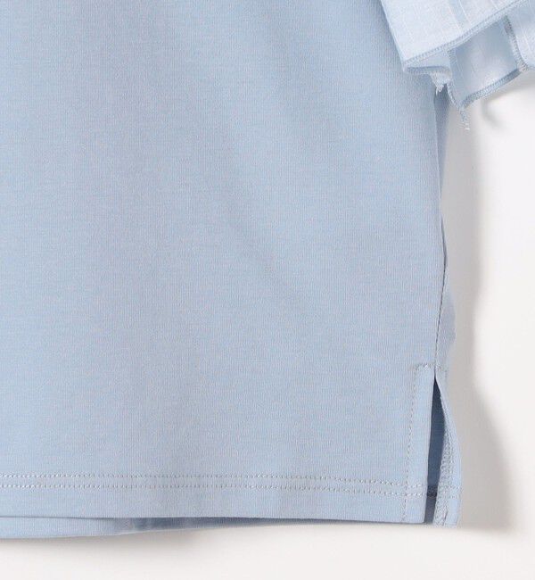 SHIPS any「SHIPS any:〈洗濯機可能〉フリル スリーブ クルーネック コンパクト TEE」|Tシャツ・カットソー|