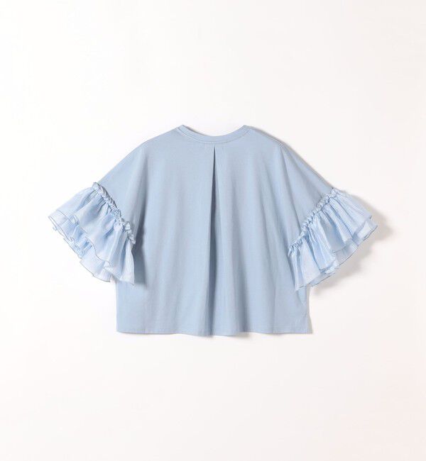 SHIPS any「SHIPS any:〈洗濯機可能〉フリル スリーブ クルーネック コンパクト TEE」|Tシャツ・カットソー|