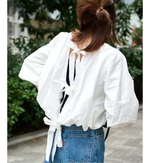 OUTDOOR PRODUCTS Usual Things「バックリボンボリュームスリーブブラウス」|シャツ・ブラウス|