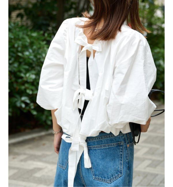 OUTDOOR PRODUCTS Usual Things「バックリボンボリュームスリーブブラウス」|シャツ・ブラウス|