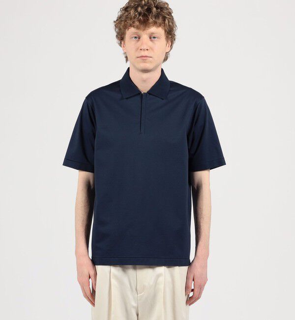 TOMORROWLAND MENS「コットンポリエステル ストレッチツイル ジップアップポロシャツ」|ポロシャツ|