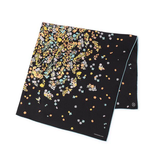 TOMORROWLAND GOODS「ATELIER TOMORROW FLOWER シルクスカーフ」|バンダナ・スカーフ|18 ブラック系