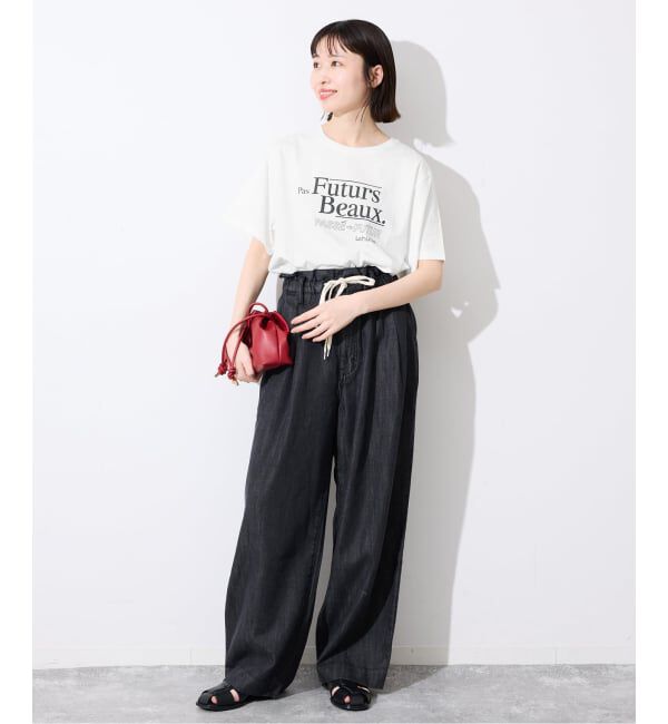 SLOBE IENA「La Hutte/ラ ユット SLOBE別注 ロゴTシャツ」|Tシャツ・カットソー|