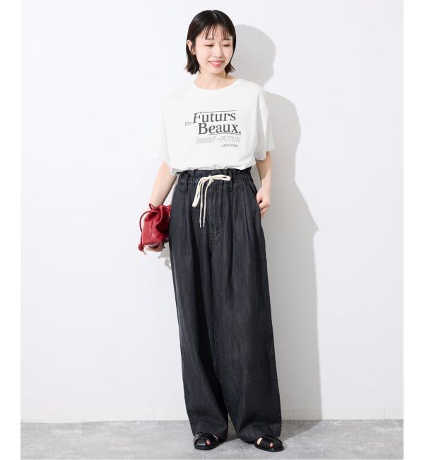 SLOBE IENA「La Hutte/ラ ユット SLOBE別注 ロゴTシャツ」|Tシャツ・カットソー|