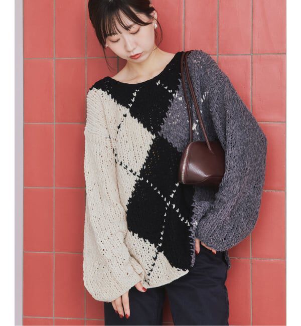 SLOBE IENA「《予約》アーガイルハンドニット」|ニット・セーター|