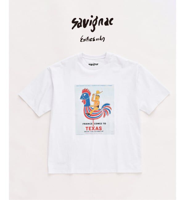 417 EDIFICE「SAVIGNAC&times;417 グラフィックTシャツ」|Tシャツ・カットソー|ホワイト A