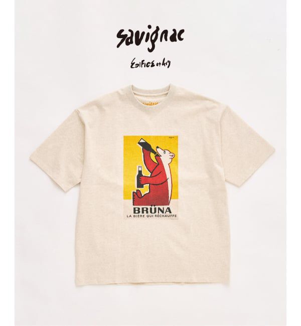 417 EDIFICE「SAVIGNAC&times;417 グラフィックTシャツ」|Tシャツ・カットソー|ナチュラル A