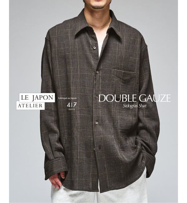 417 EDIFICE「LE JAPON AKITA SIDOGRAS ダブルガーゼシャツ」|シャツ・ブラウス|ブラック A