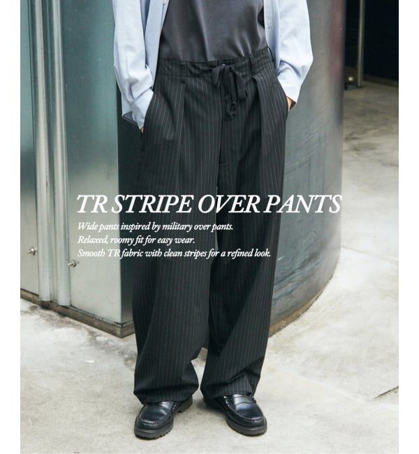 JOURNAL STANDARD「TR ストライプ オーバー パンツ」|スラックス|ブラック