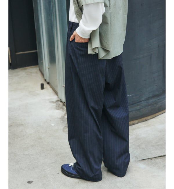 JOURNAL STANDARD「TR ストライプ オーバー パンツ」|スラックス|