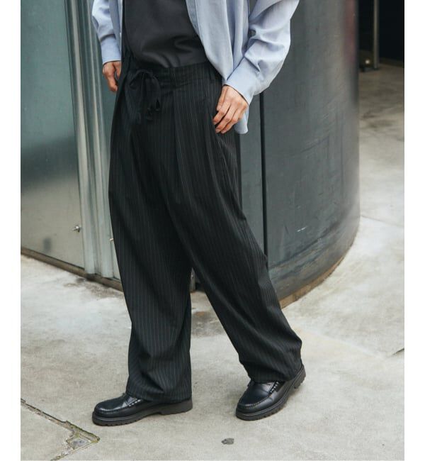JOURNAL STANDARD「TR ストライプ オーバー パンツ」|スラックス|