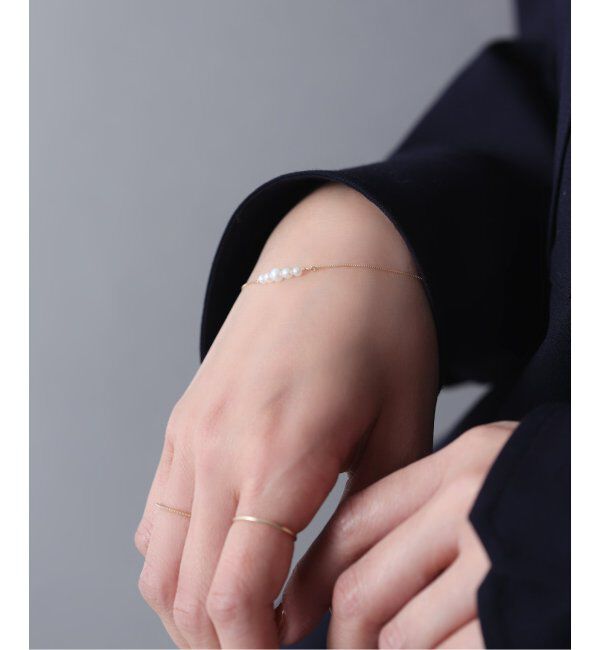 Lilas by Spick&Span「グラデーションパールカーブモチーフブレスレット K10」|ブレスレット・バングル|