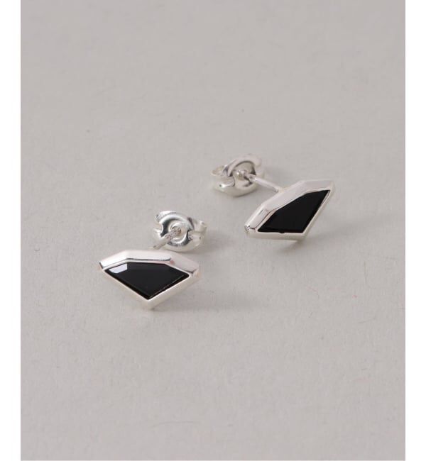 Spick and Span「【SAMH by LILAS】ダイヤモンドカットオニキスピアス SV（両耳）」|ピアス|