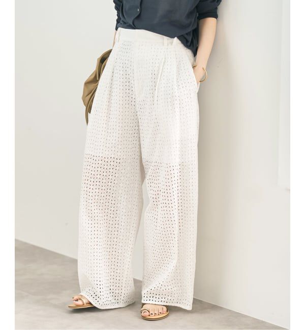 Spick and Span「《セットアップ可》カットワークエンブロイダリー2タックパンツ」|その他|