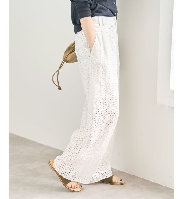 Spick and Span「《セットアップ可》カットワークエンブロイダリー2タックパンツ」|その他|