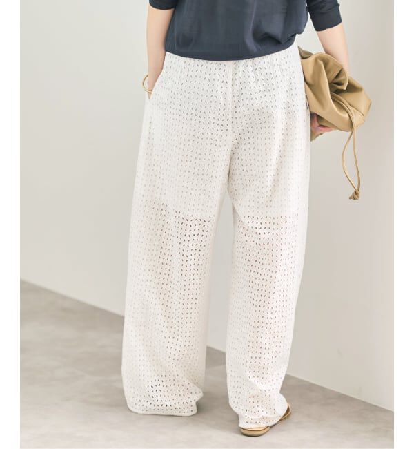 Spick and Span「《セットアップ可》カットワークエンブロイダリー2タックパンツ」|その他|