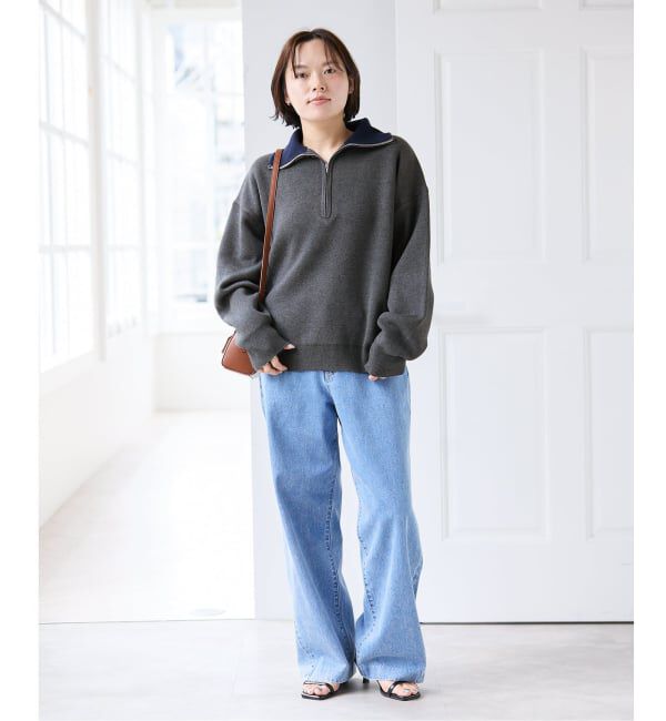 U by SPICK&SPAN「《予約》スウェットライクハーフジップニット」|ニット・セーター|