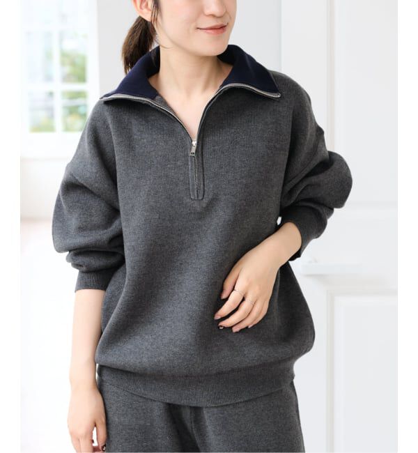 U by SPICK&SPAN「《予約》スウェットライクハーフジップニット」|ニット・セーター|