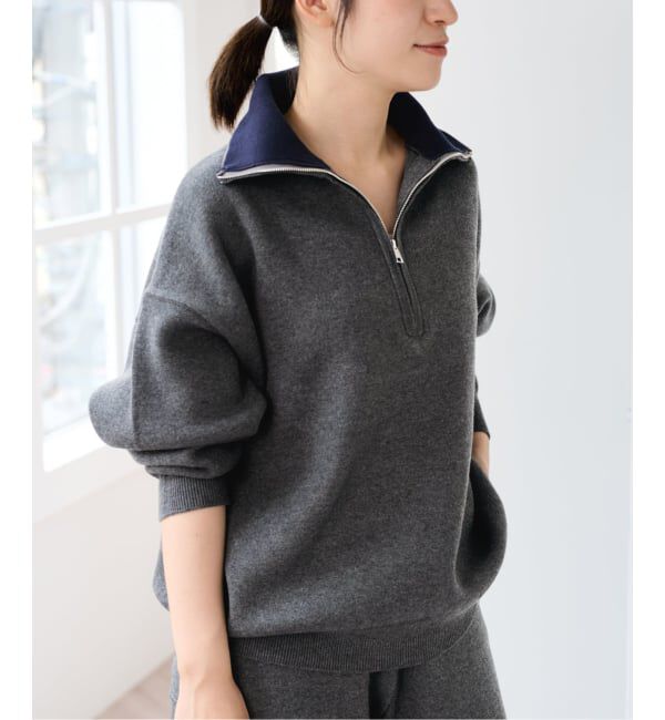 U by SPICK&SPAN「《予約》スウェットライクハーフジップニット」|ニット・セーター|