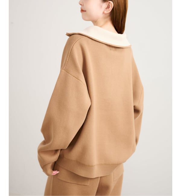 U by SPICK&SPAN「《予約》スウェットライクハーフジップニット」|ニット・セーター|