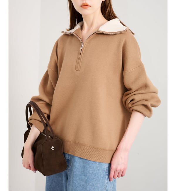 U by SPICK&SPAN「《予約》スウェットライクハーフジップニット」|ニット・セーター|