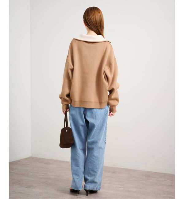 U by SPICK&SPAN「《予約》スウェットライクハーフジップニット」|ニット・セーター|