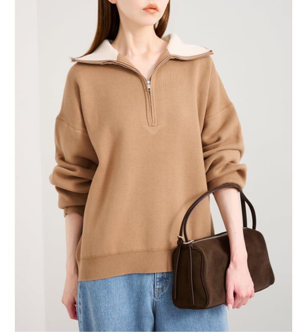 U by SPICK&SPAN「《予約》スウェットライクハーフジップニット」|ニット・セーター|