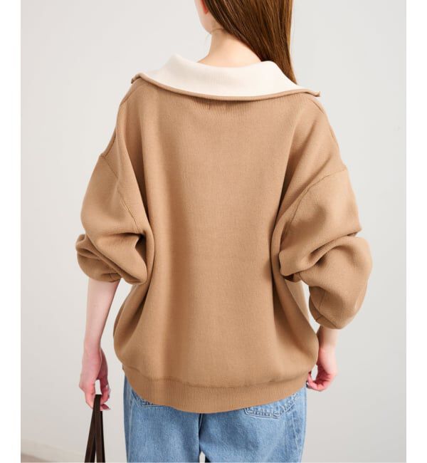 U by SPICK&SPAN「《予約》スウェットライクハーフジップニット」|ニット・セーター|