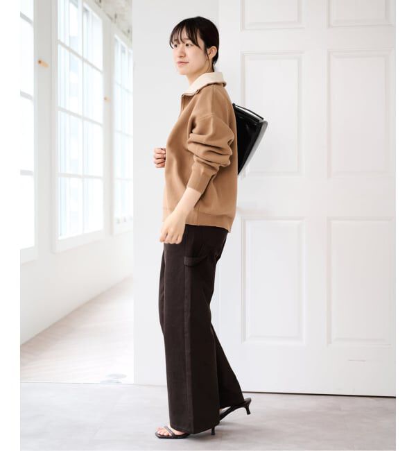 U by SPICK&SPAN「《予約》スウェットライクハーフジップニット」|ニット・セーター|