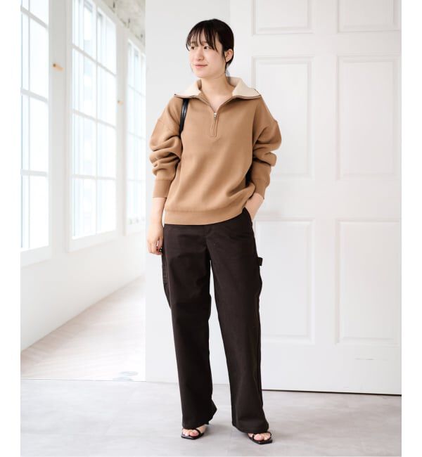 U by SPICK&SPAN「《予約》スウェットライクハーフジップニット」|ニット・セーター|