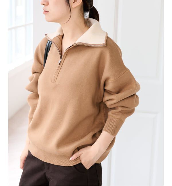 U by SPICK&SPAN「《予約》スウェットライクハーフジップニット」|ニット・セーター|