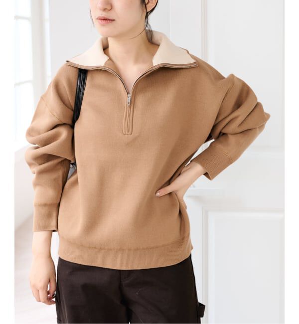 U by SPICK&SPAN「《予約》スウェットライクハーフジップニット」|ニット・セーター|
