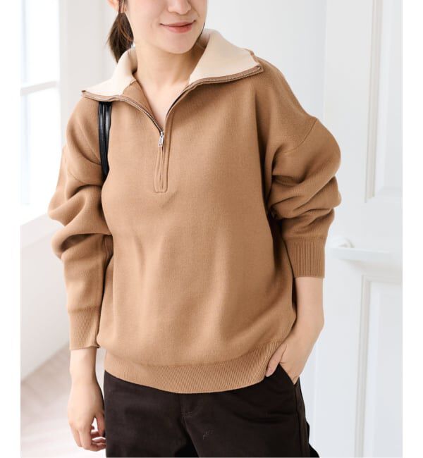 U by SPICK&SPAN「《予約》スウェットライクハーフジップニット」|ニット・セーター|