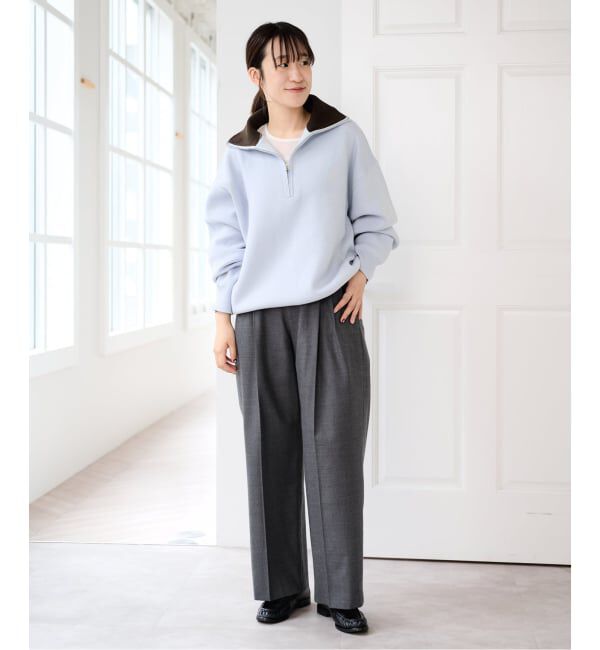U by SPICK&SPAN「《予約》スウェットライクハーフジップニット」|ニット・セーター|