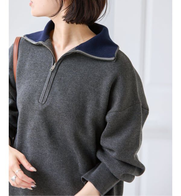 U by SPICK&SPAN「《予約》スウェットライクハーフジップニット」|ニット・セーター|