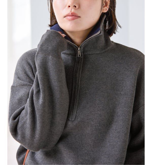 U by SPICK&SPAN「《予約》スウェットライクハーフジップニット」|ニット・セーター|