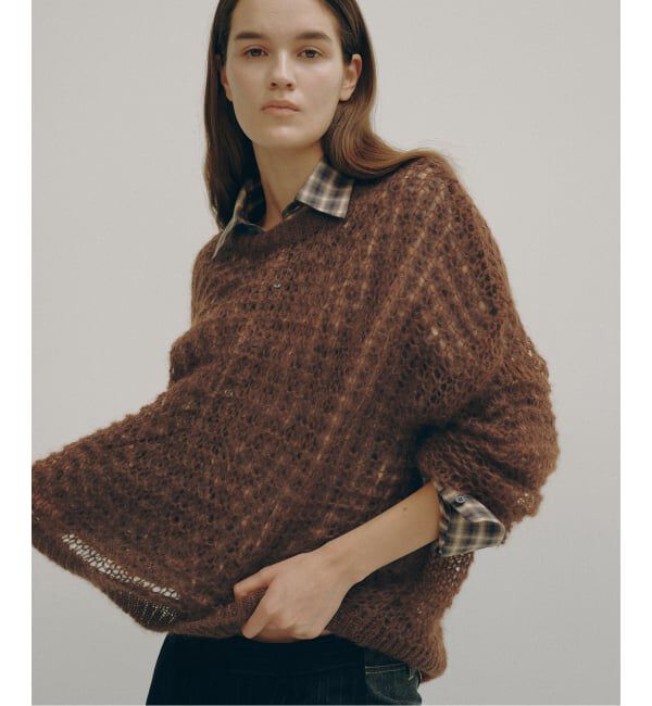 Glyph「《一部店舗+WEB限定》Mohair Sheer Sweater」|ニット・セーター|ブラウン