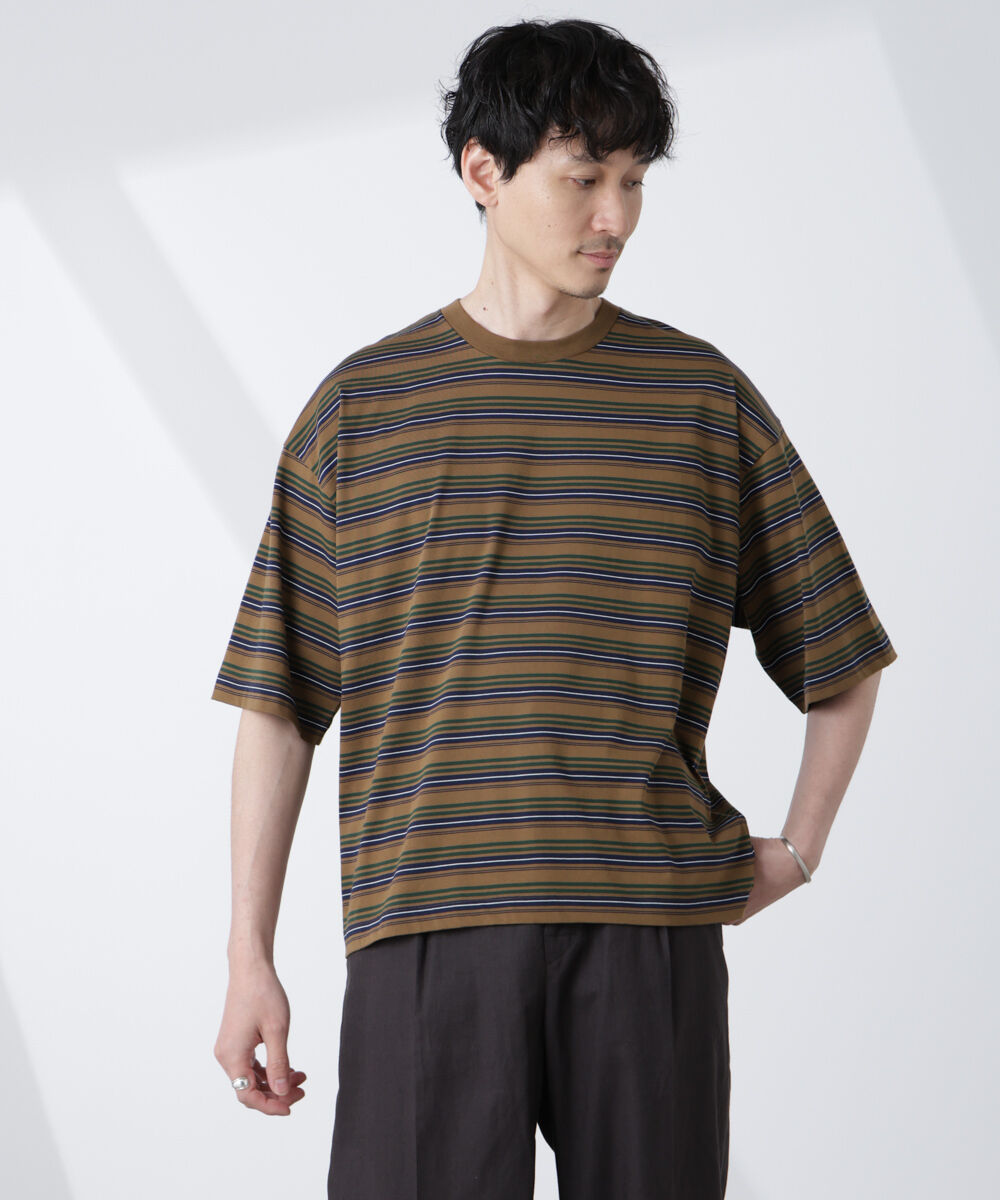 NANO universe「マイクロランダムボーダーTシャツ」|Tシャツ・カットソー|