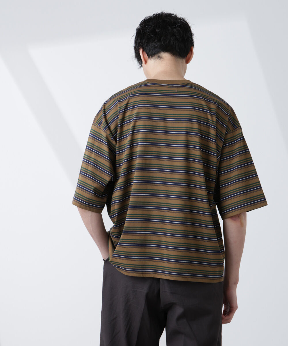 NANO universe「マイクロランダムボーダーTシャツ」|Tシャツ・カットソー|