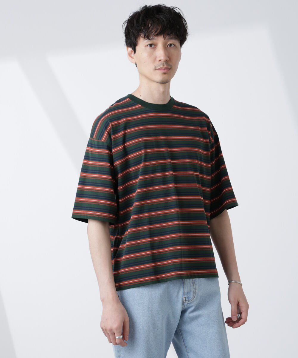 NANO universe「マイクロランダムボーダーTシャツ」|Tシャツ・カットソー|