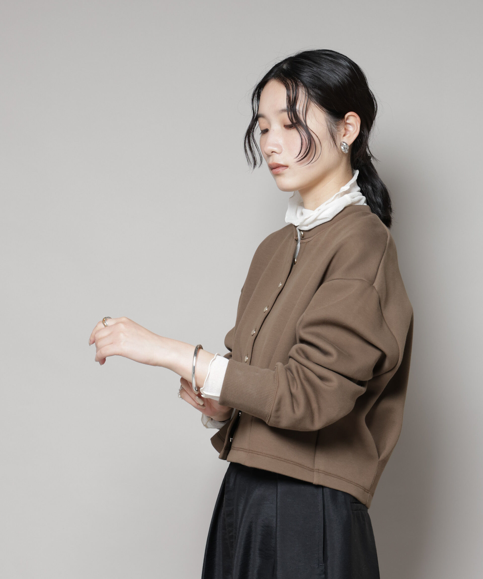 nano･universe「ダンボールタックカーディガン」|Tシャツ・カットソー|